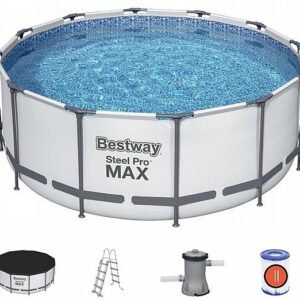 בריכה עגולה לגינה 56260P כולל משאבת נייר 530 גלון BESTWAY קוטר 366 ס"מ גובה 1 מטר